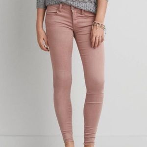 American Eagle Light Pink Colored Soft Sateen Jegging Skinny Jeans